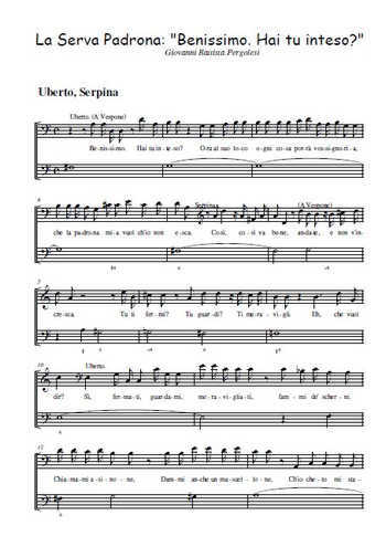 La Serva Padrona 6. Benissimo. Hai tu inteso